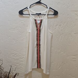 Studio by JPR Cream Halter Top with Pink and Black Accents